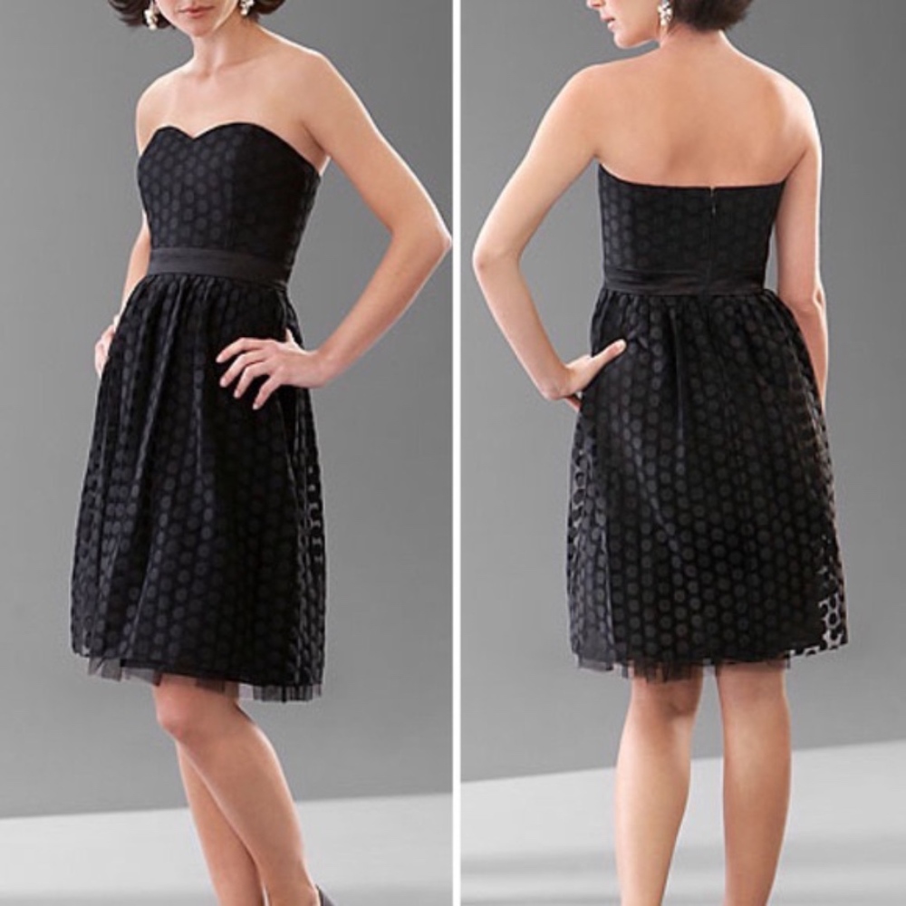 White House Black Market Strapless Dot Lace Dress